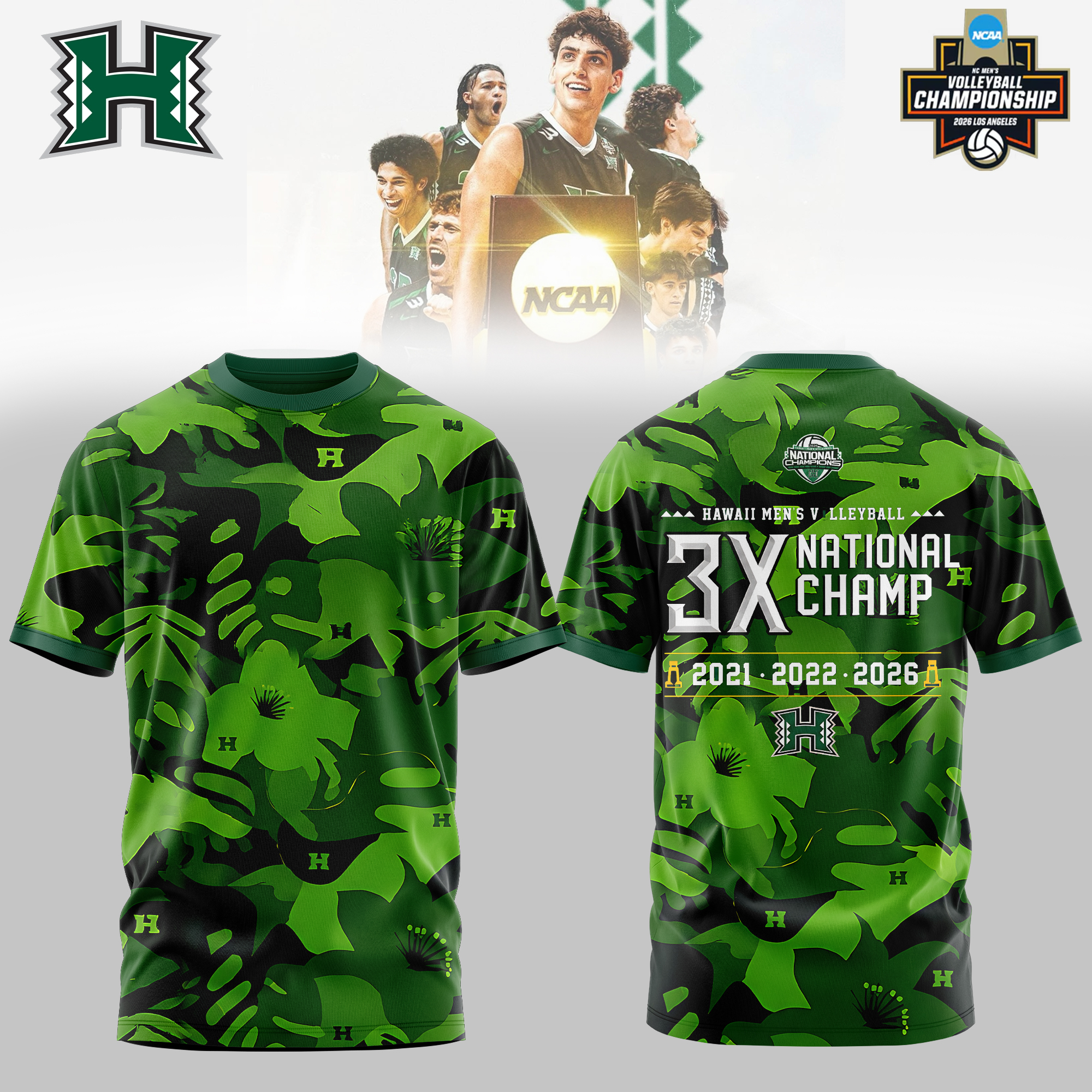 Hawaii Rainbow Warriors Ncaa Mens Volleyball National Champions 2026 Premium Championship T-Shirt