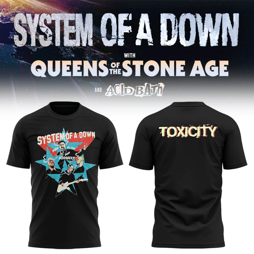 System Of A Down Uk Europe Stadium Tour 2026 Official Concert T-Shirt