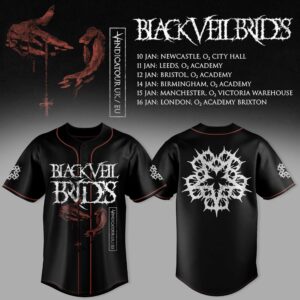 Black Veil Brides Uk Tour 2026 Premium Baseball Jersey Gift For Fans