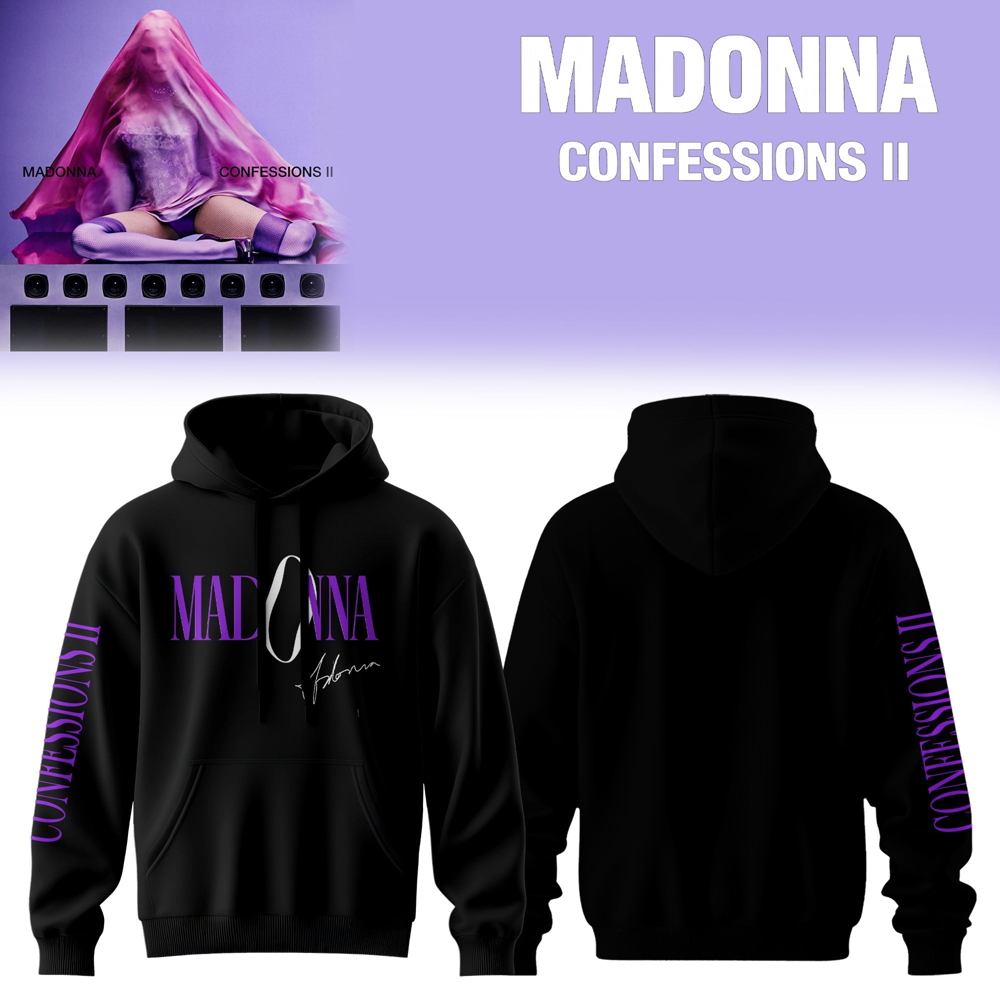 Madonna Confessions Ii Album Collector Edition Hoodie Music Merchandise