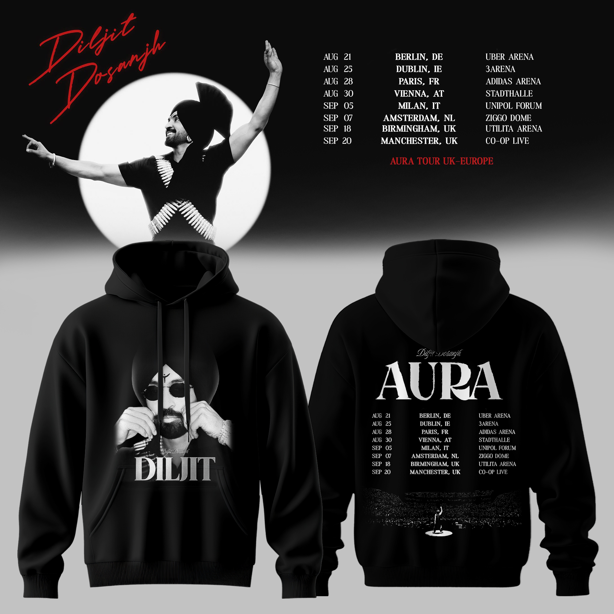 Aura World Tour 2026 Europe Uk Official Fan Hoodie Edition