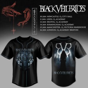 Black Veil Brides Uk Tour 2026 Limited Baseball Jersey Gift For Fans