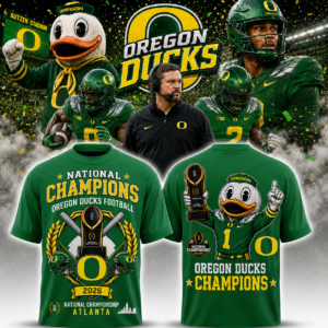 Oregon Ducks National Champions 2026 T-Shirt College Football Championship Graphic Tee Ncaa Oregon Football Fan Shirt Ducks Championship Gift