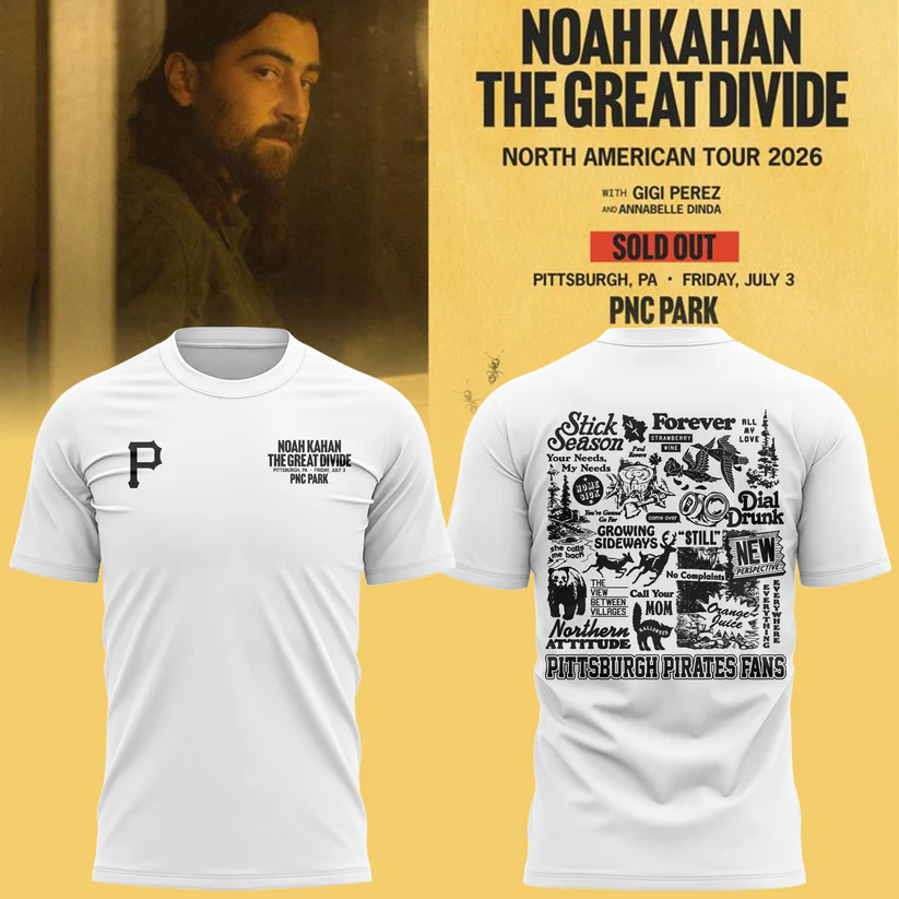 Pittsburgh Pirates X Noah Kahan 2026 White Graphic T-Shirt Fan Collection