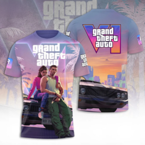 Grand Theft Auto Vi 2026 Limited Gaming Graphic T-Shirt Core Fan Edition