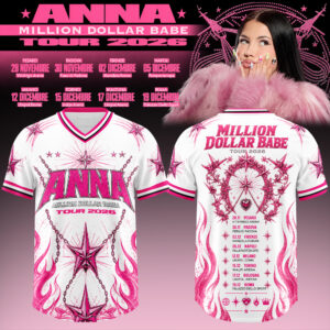 Anna Million Dollar Babe Tour 2026 Merch Pink Star Flame Baseball Jersey Shirt Fan Gift