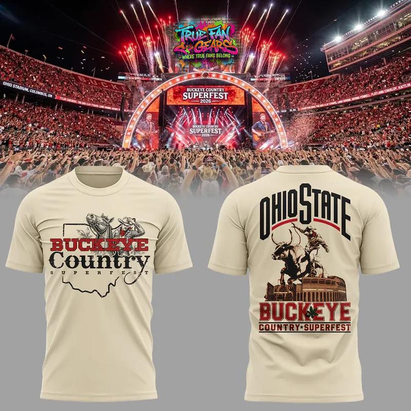 Ohio State Buckeye Country Superfest 2026 Vintage Concert T-Shirt Country Music Fan Gift