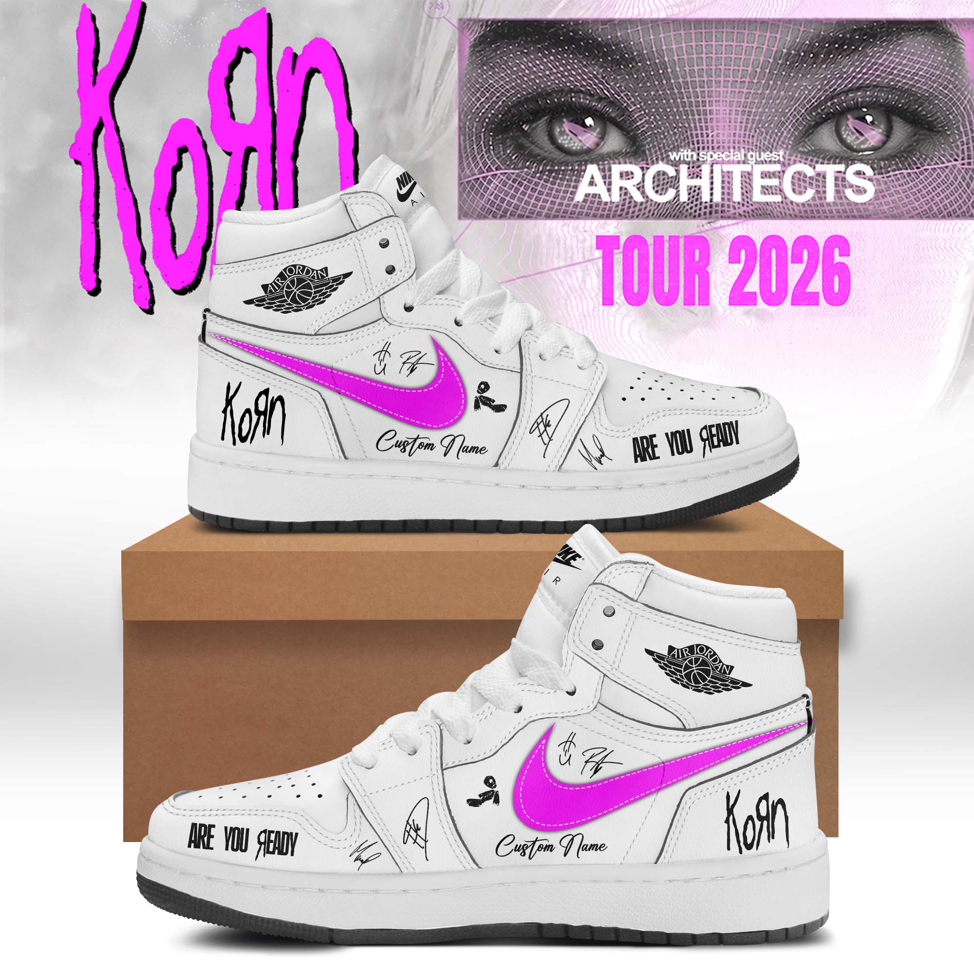 Korn Are You Ready Signature Collector Sneakers Exclusive Rock Music Fan Gift Edition