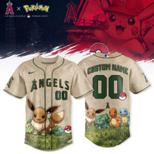 PokeMon Inspired Los Angeles Angels Personalized Baseball Jersey Gift For Fans