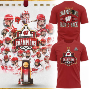 Wisconsin Badgers Backtoback Hockey Champions T-Shirt