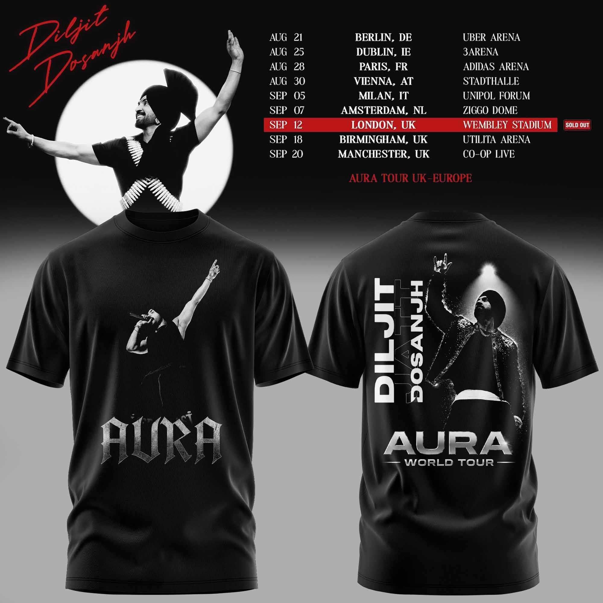 Aura World Tour 2026 Europe Uk Collector Tour T-Shirt