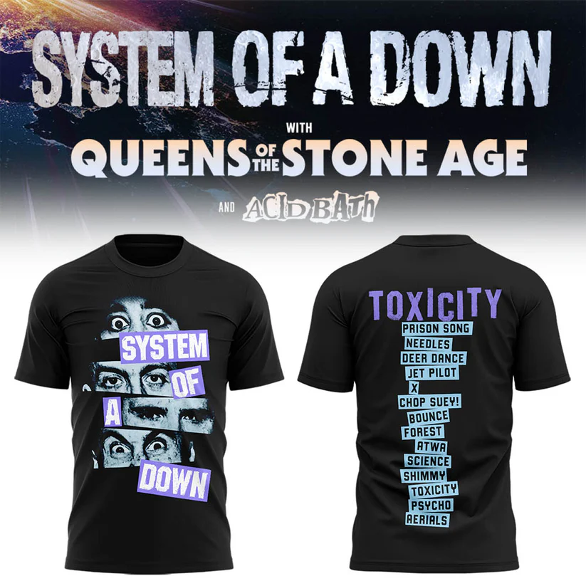 System Of A Down Uk Europe Stadium Tour 2026 Official Fan Merchandise Shirt