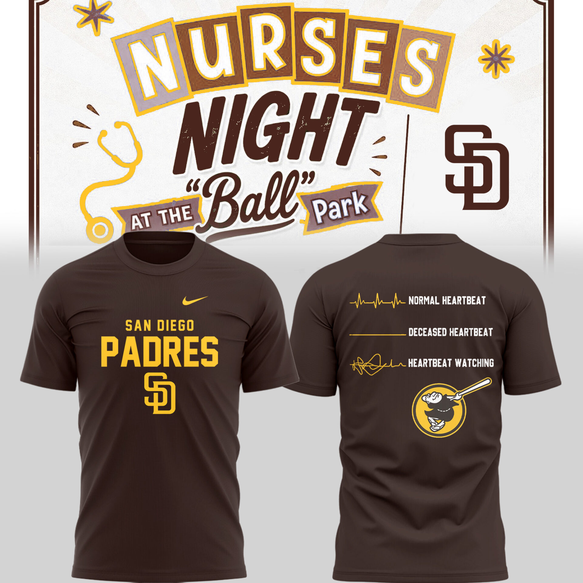 San Diego Padres Nurse Night Graphic T-Shirt Gift For Fans
