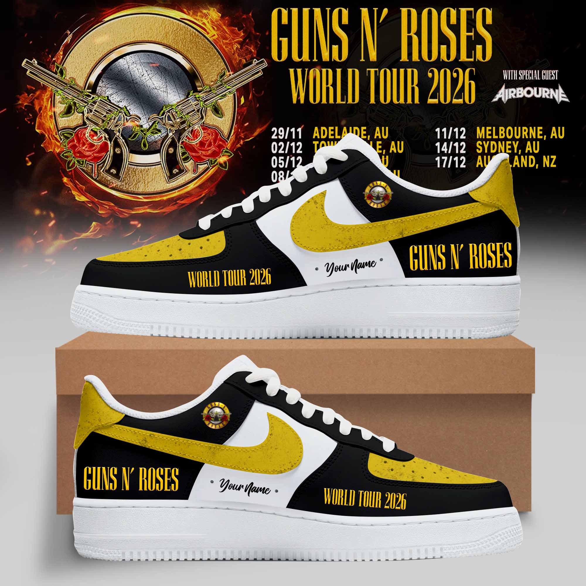 Guns N Roses World Tour 2026 Premium Fan Shoes Edition