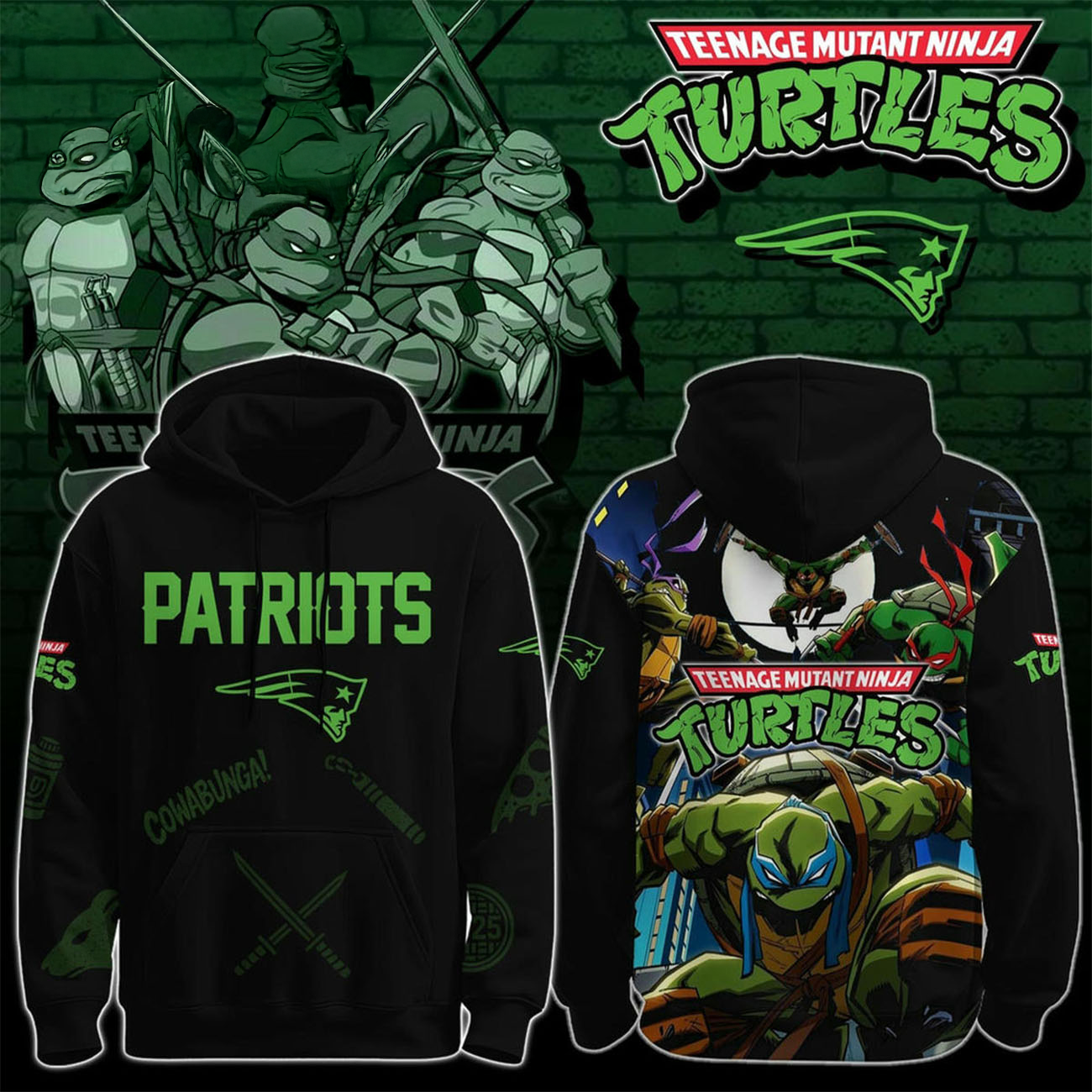 New England Patriots X Teenage Mutant Ninja Turtles Limited Edition Hoodie