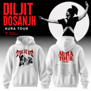 Diljit Dosanjh Aura World Tour 2026 Limited Signature Hoodie Merchandise