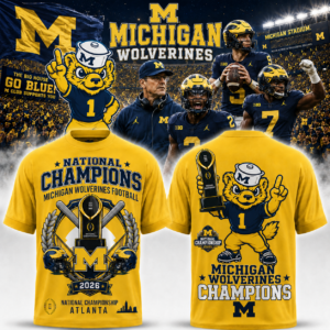 Michigan Wolverines National Champions 2026 T-Shirt College Football Championship Graphic Tee Ncaa Michigan Football Fan Shirt Gift For Wolverines Fans