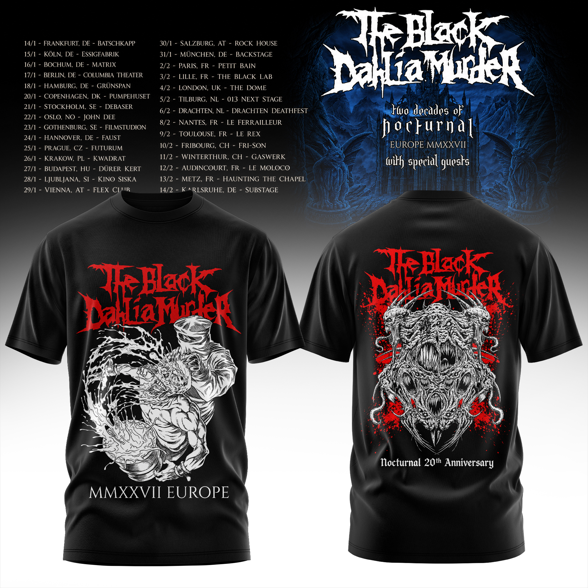 Two Decades Of Nocturnal Europe Mmxxvii Graphic T-Shirt Gifts For Fans