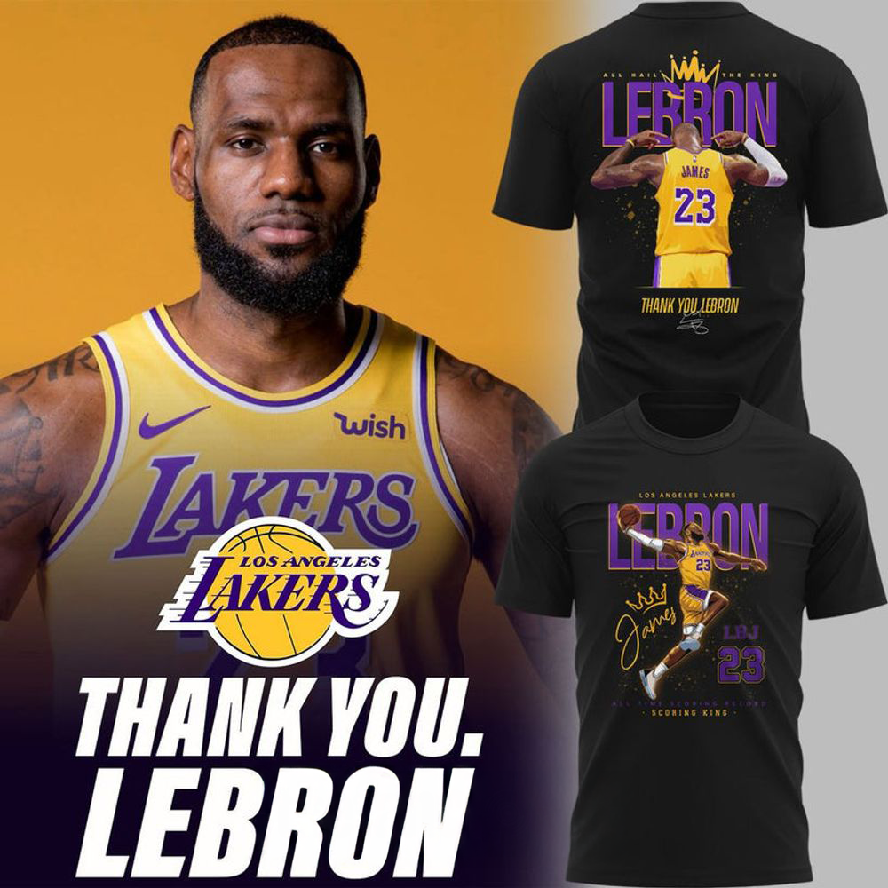Thank You Lebron Los Angeles Lakers Tribute Graphic T-Shirt Limited Fan Edition