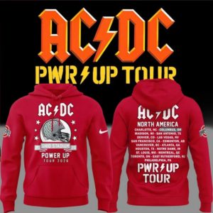 Acdc Power Up Tour 2026 X Ohio State Buckeyes Red Hoodie Collector Collection