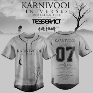 Karnivool In Verses Australian Tour 2026 Grey Baseball Jersey Fan Collection
