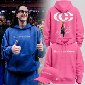 Caitlin Clark Shoot More Threes Logo And Signatures 2026 Pink Premium Hoodie Collection
