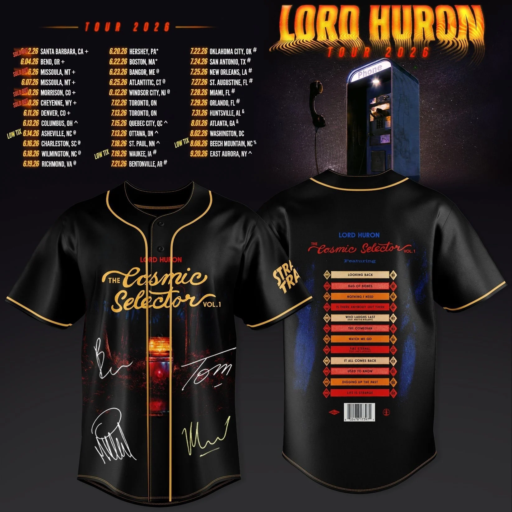 Lord Huron The Cosmic Selector Vol. 1 Baseball Jersey Indie Rock Album Merch Fan Gift