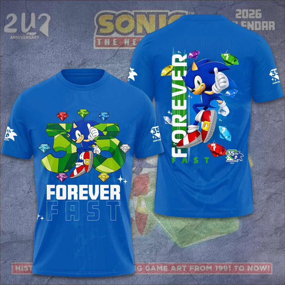 Sonic The Hedgehog 35Th Anniversary Forever Fast Official Fan Apparel Shirt