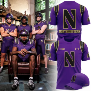 Personalized Northwestern Wildcats Football 3D All Over Print T-Shirt Custom Name Purple Ncaa Fan Jersey Game Day Gift