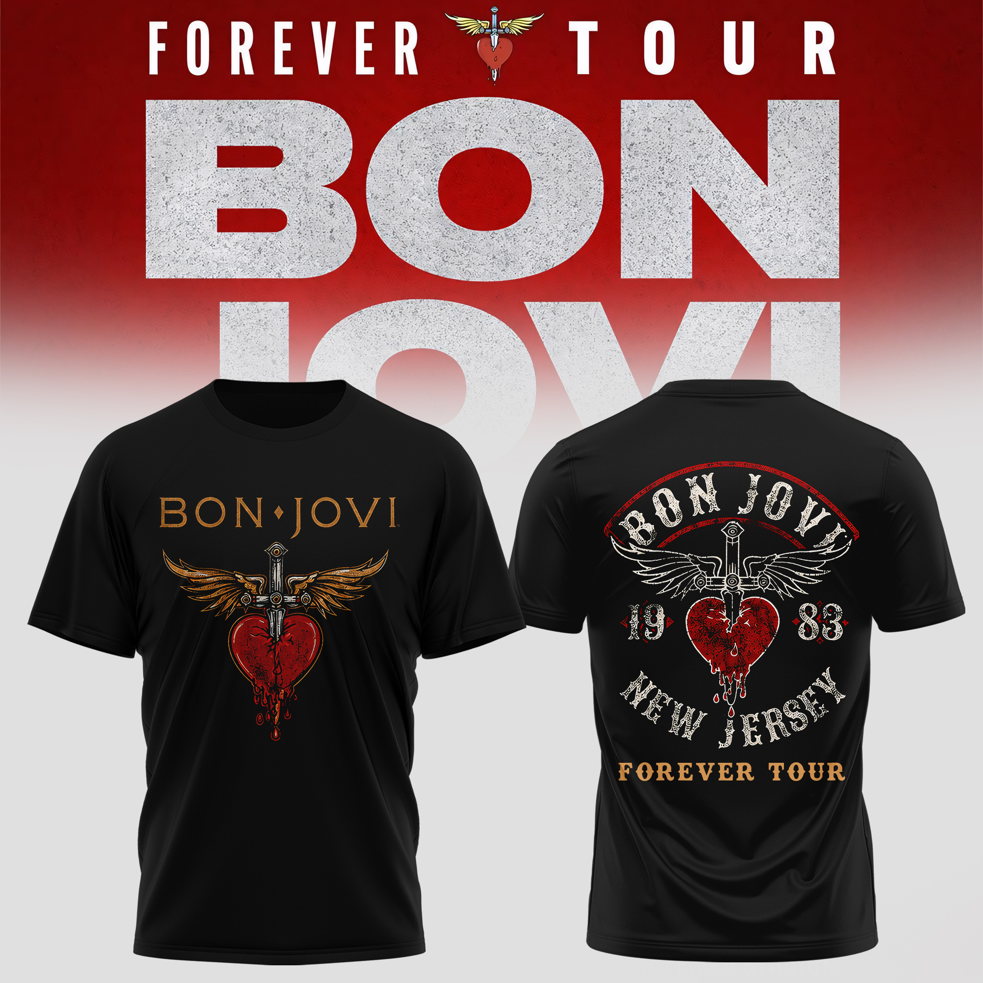 Bon Jovi Forever Tour Collector Graphic T-Shirt