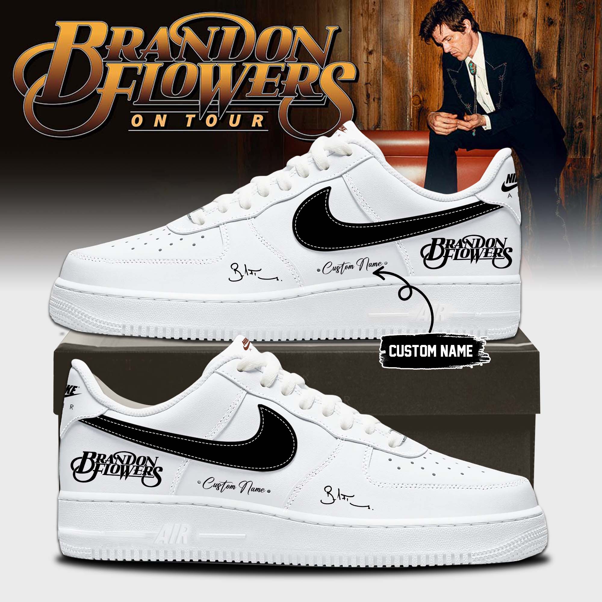 Brandon Flowers On Tour 2026 Collector Signature Sneakers Official Tour Merchandise