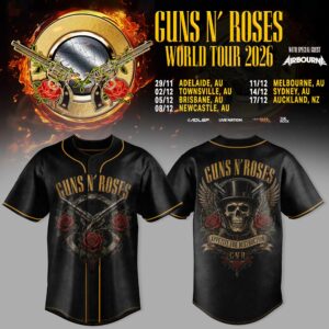 Guns N Roses World Tour 2026 Premium Baseball Jersey Collection