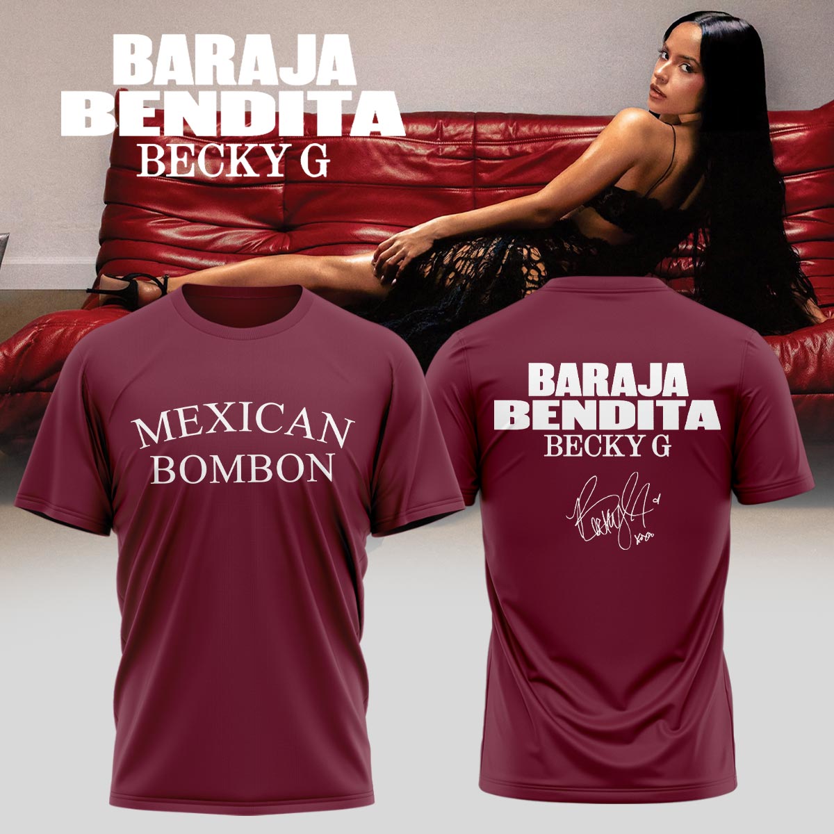 Becky G Baraja Bendita Premium Signature Tour T-Shirt Music Lover Gift Collection