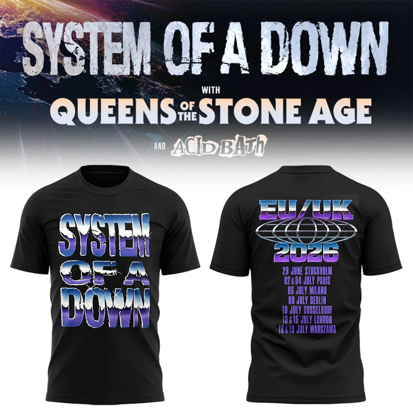 System Of A Down Uk Europe Stadium Tour 2026 Collector Apparel T-Shirt