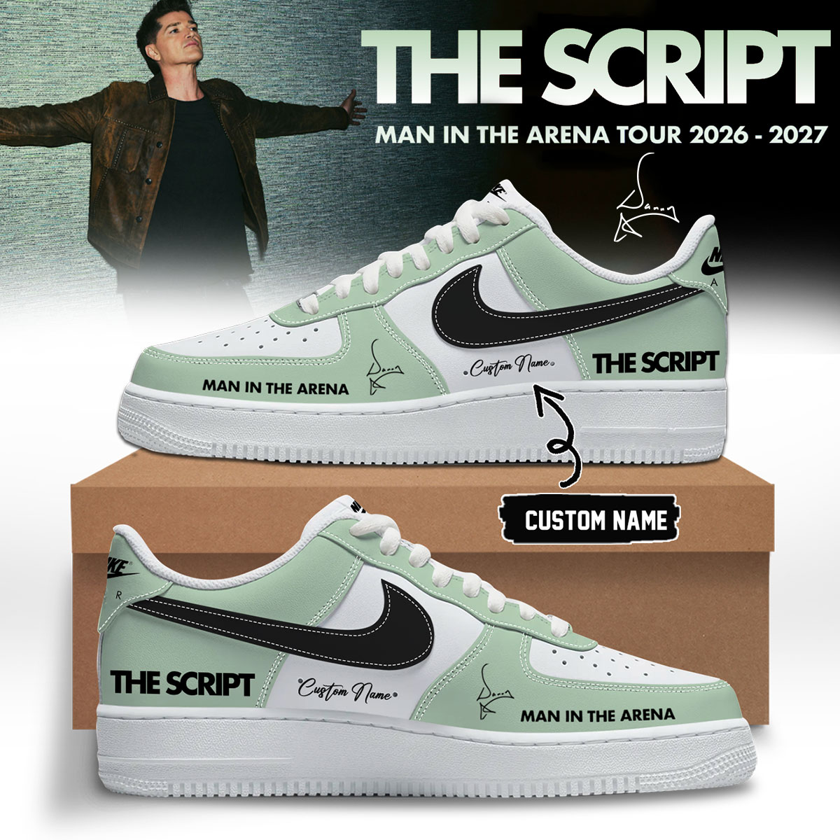 The Script Man In The Arena Tour 2026 2027 Limited Collector Sneakers Merchandise