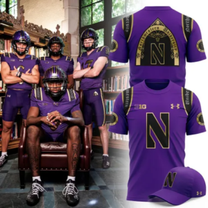 Northwestern Wildcats Football 3D All Over Print T-Shirt Custom Name Purple Ncaa Fan Jersey Personalized Game Day Gift