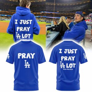 I Just Pray La Lot Los Angeles Dodgers Graphic T-Shirt Baseball Fan Apparel
