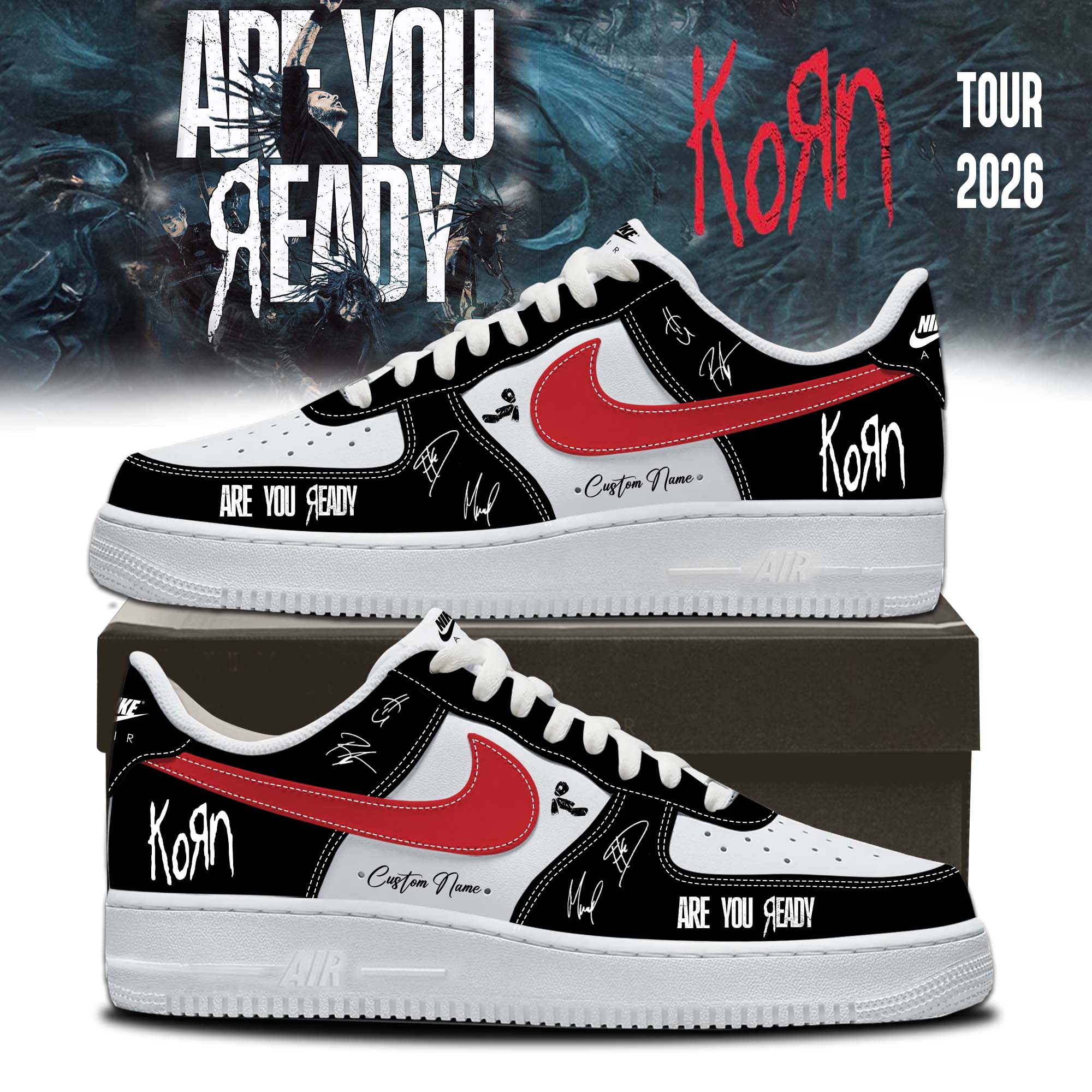 Korn Are You Ready Signature Premium Sneakers Limited Edition Concert Fan Collection