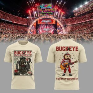 Buckeye Country Superfest 2026 Brutus Mascot Country Music Concert T-Shirt Fan Gift