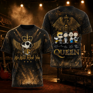 Snoopy X Queen Rock Music Graphic T-Shirt
