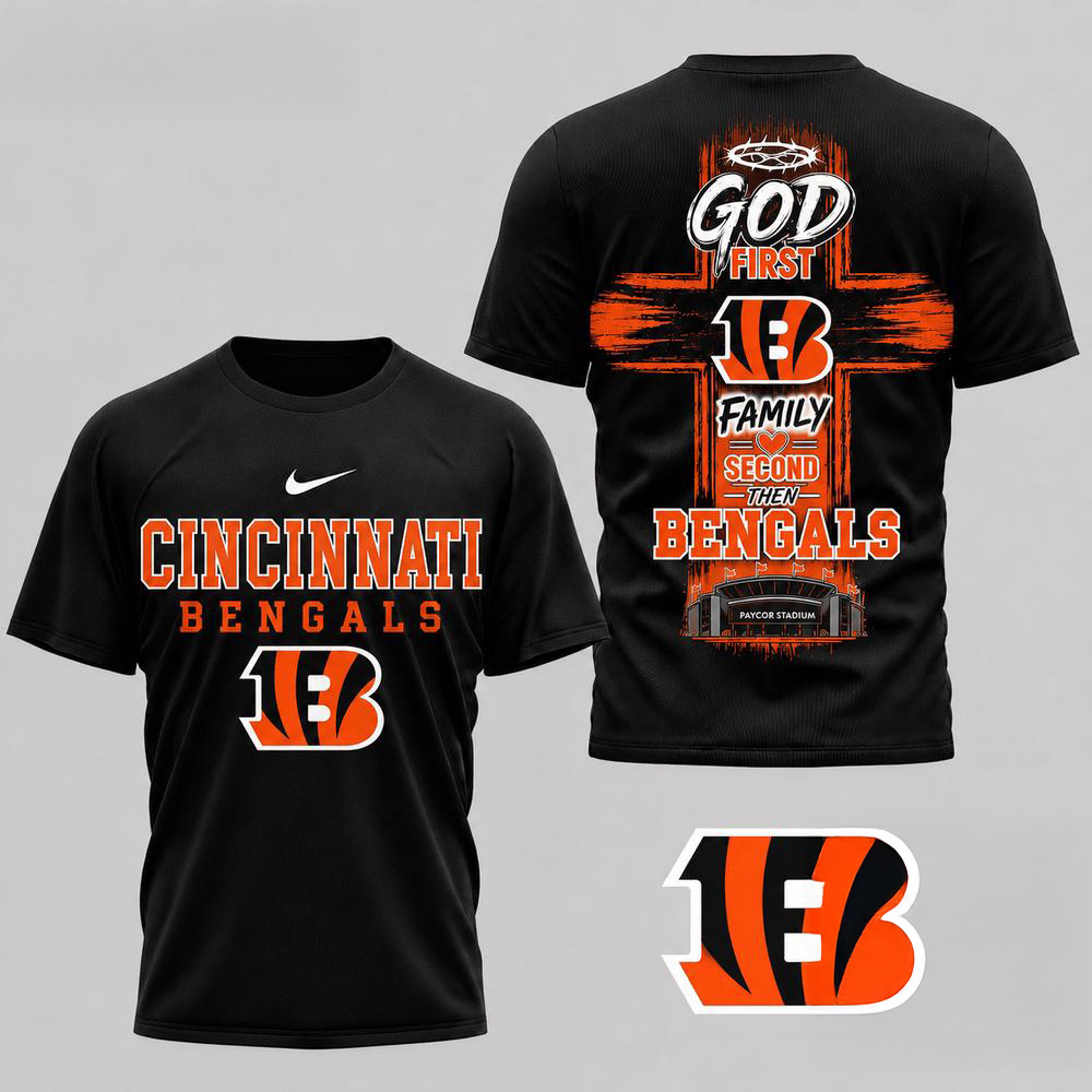 Cincinnati Bengals Nfl Faith Family Team Pride 3D Football Shirt Fan Collection Christian Game Day Apparel Gift