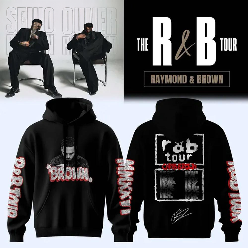 Usher Raymond & Chris Brown The R&B Tour 2026 Black Hoodie Collector Edition