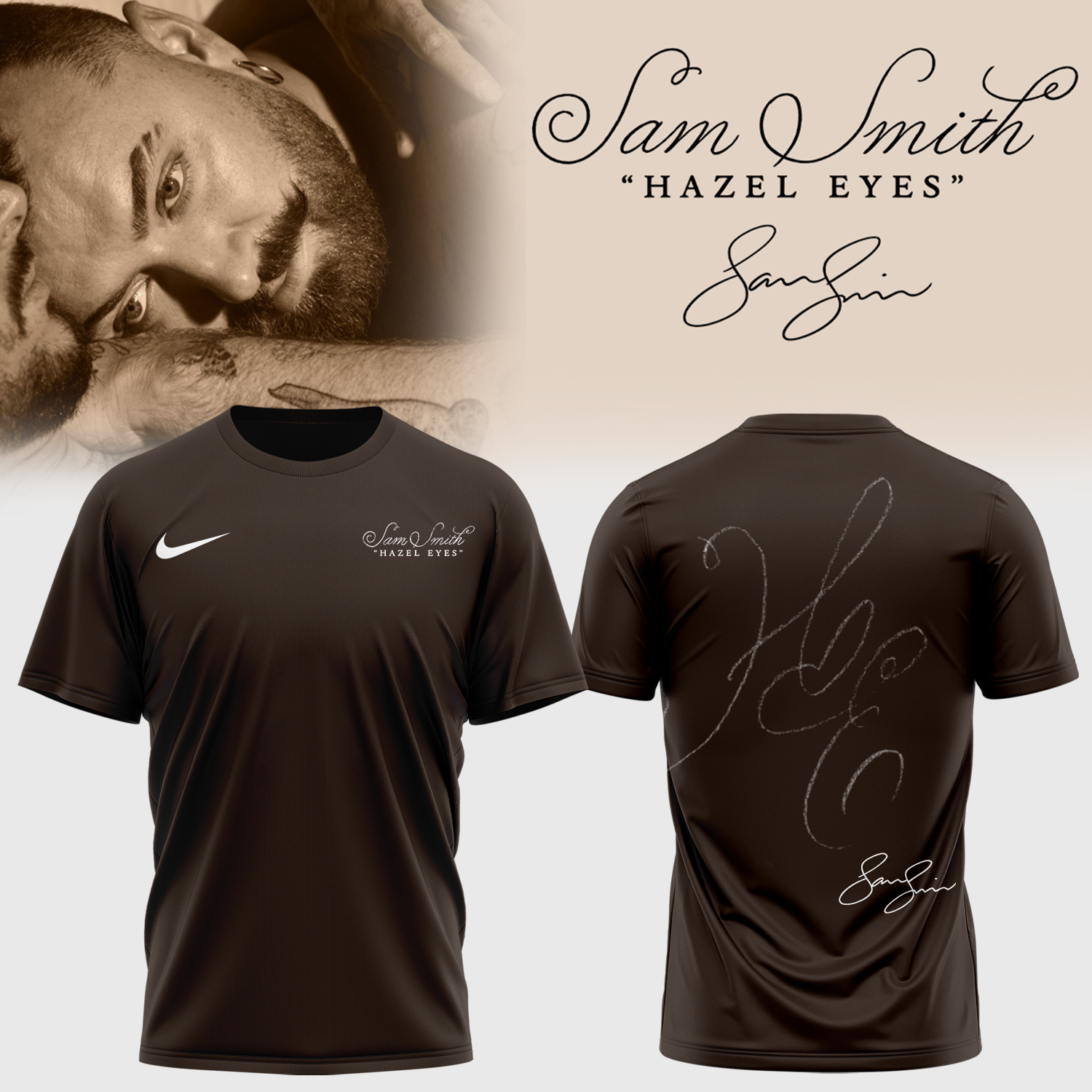Sam Smith Hazel Eyes Album 2026 Signature Graphic T-Shirt