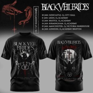Black Veil Brides Uk Tour 2026 Concert T-Shirt Gifts For Fans