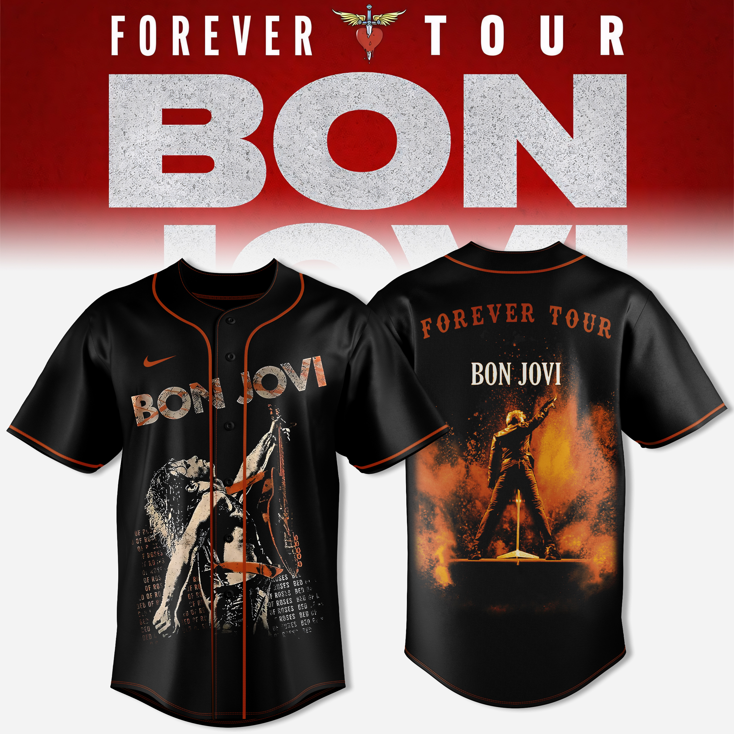 Bon Jovi Forever Tour Premium Baseball Jersey Collection