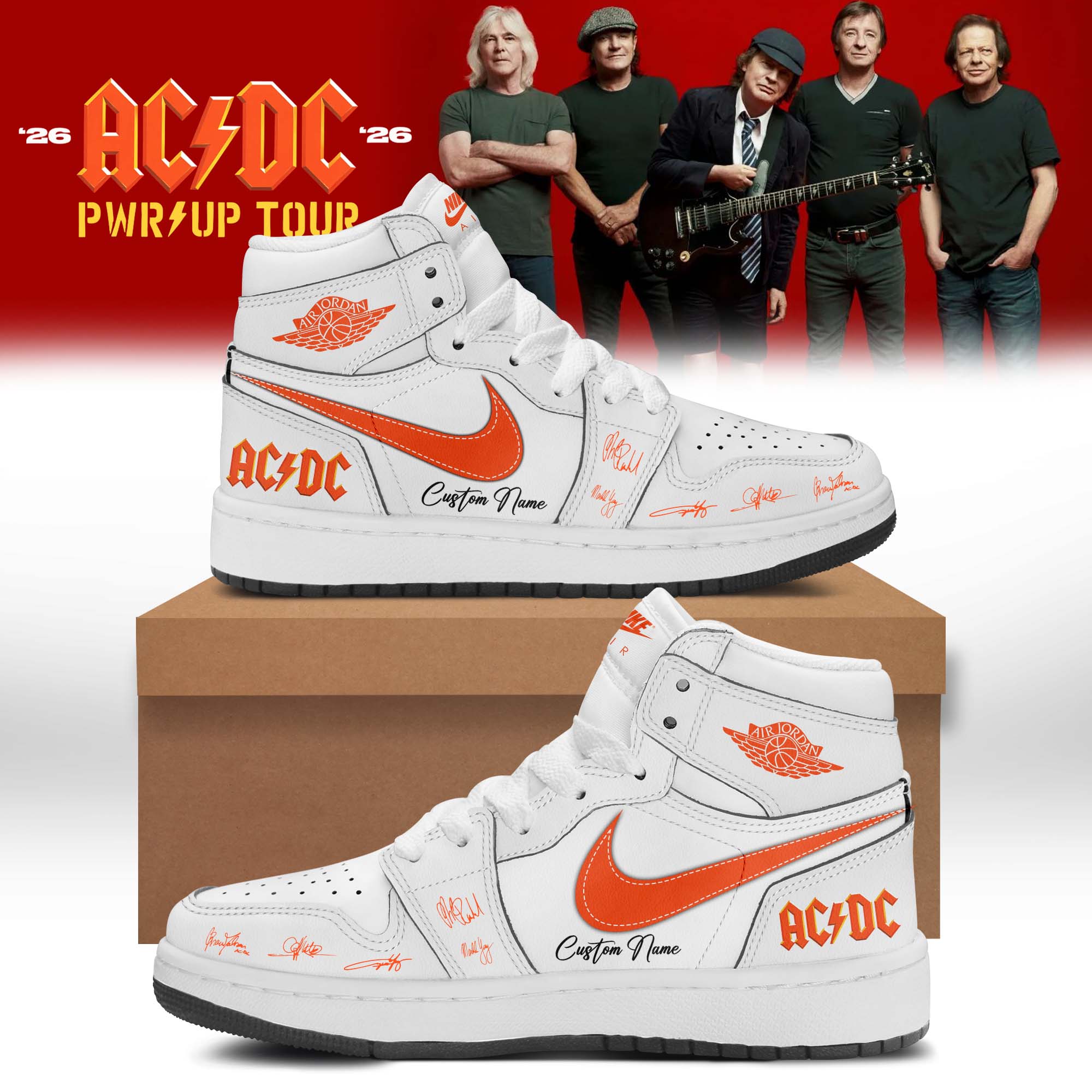 Acdc Power Up Tour 2026 Official Concert Sneakers Premium Edition