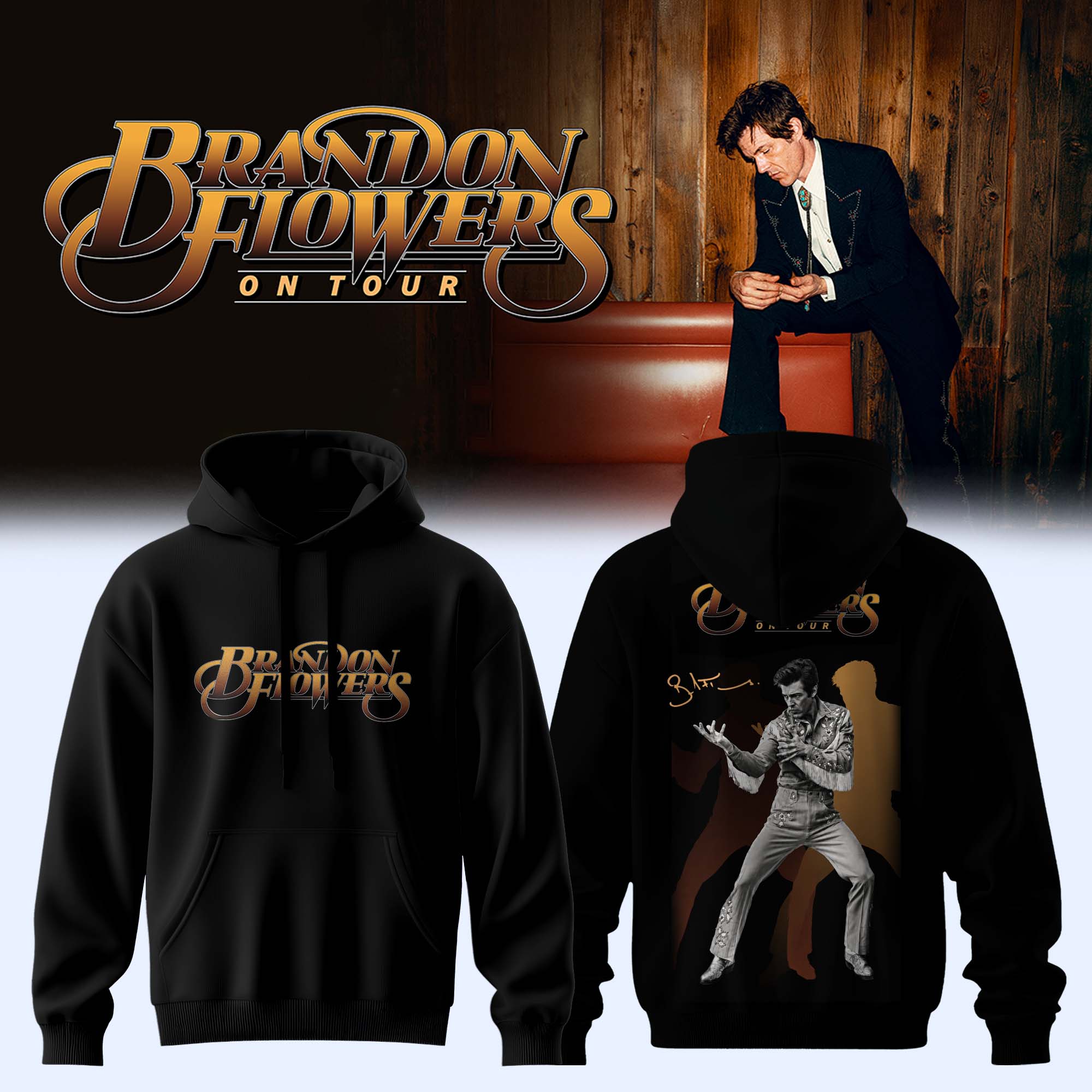 Brandon Flowers On Tour 2026 Collector Signature Hoodie Limited Edition