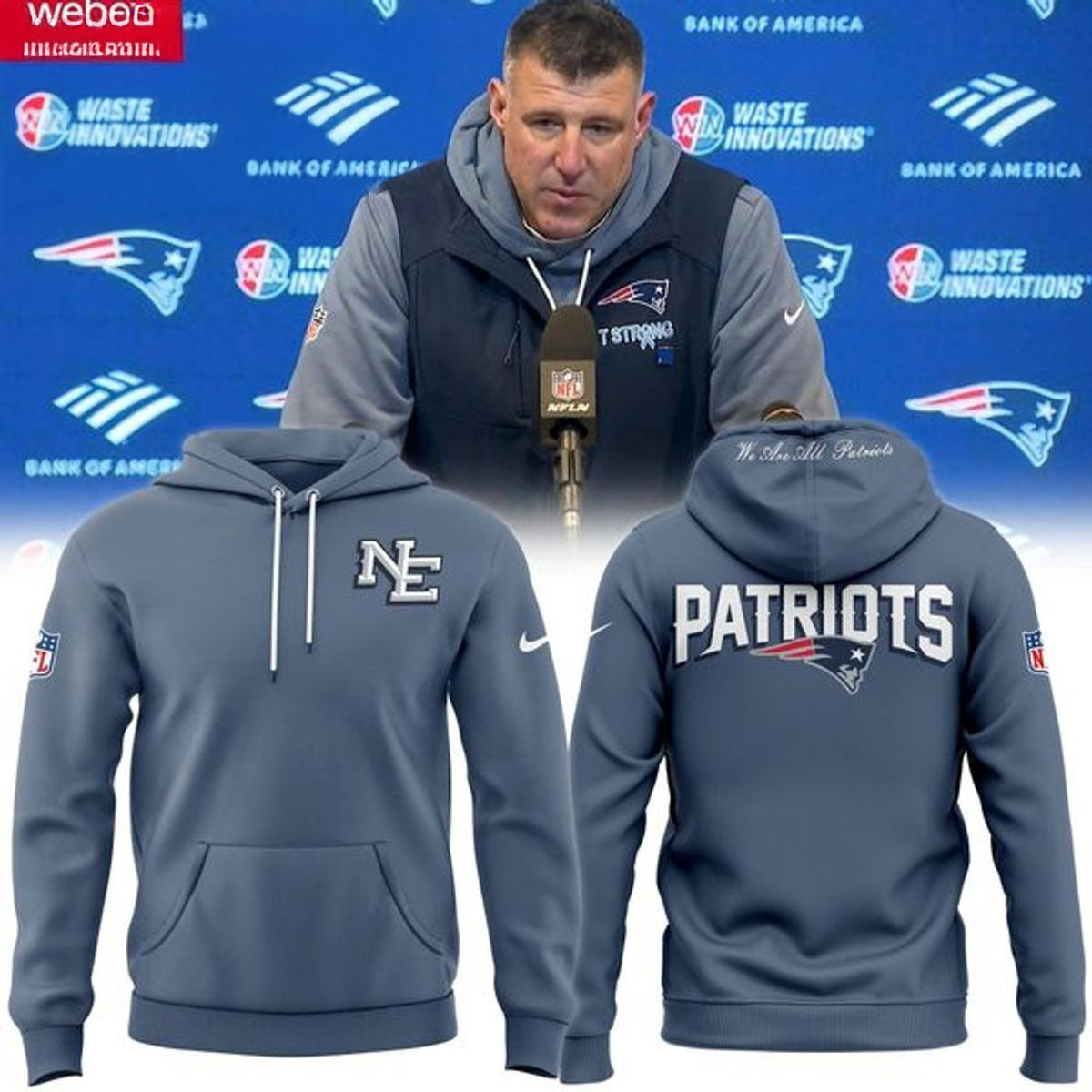 New England Patriots 2025 Rivalries Collection Standard Issue Sideline Hoodie