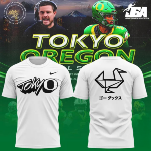 Oregon Ducks Tokyo Football Fan White T-Shirt