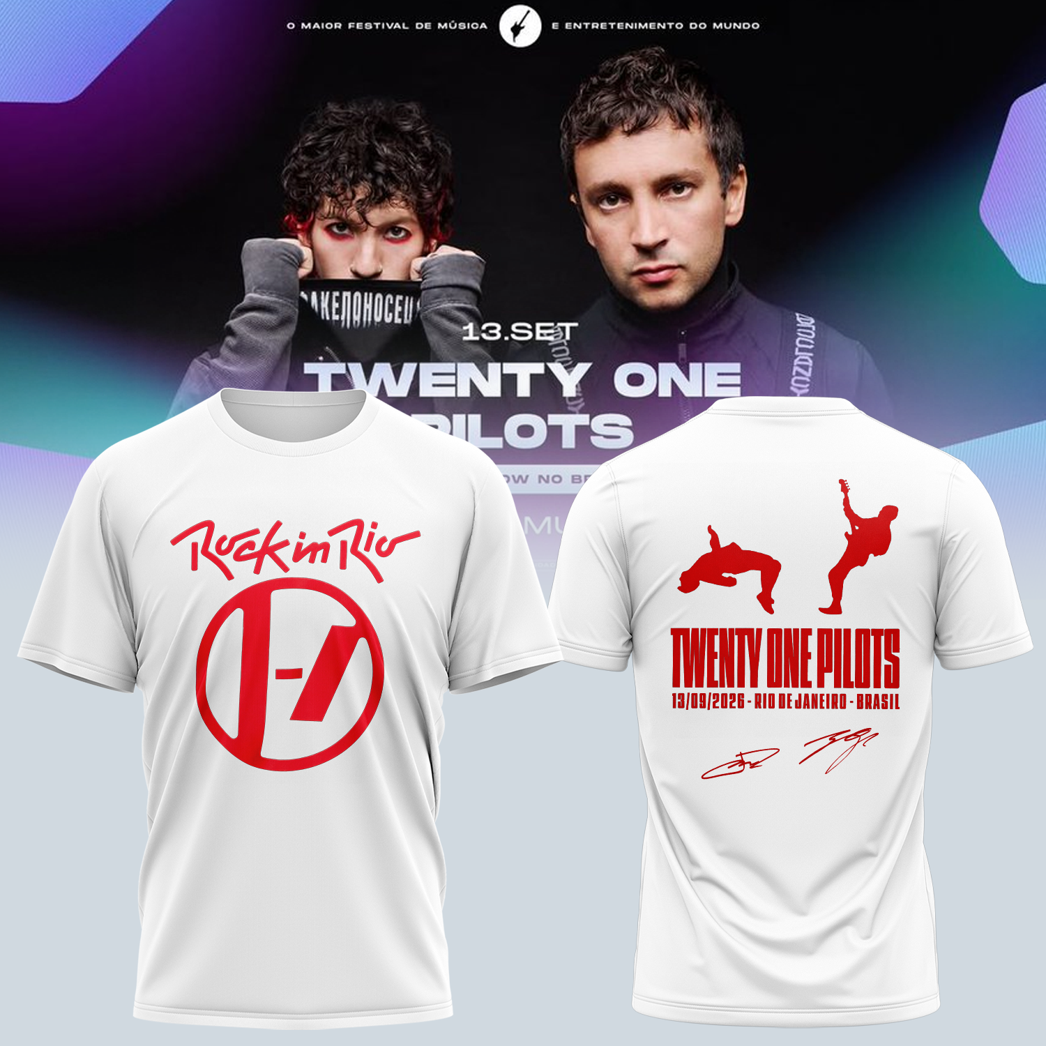 Twenty One Pilots 2026 Shows Premium Graphic T-Shirt Signature Fan Collection